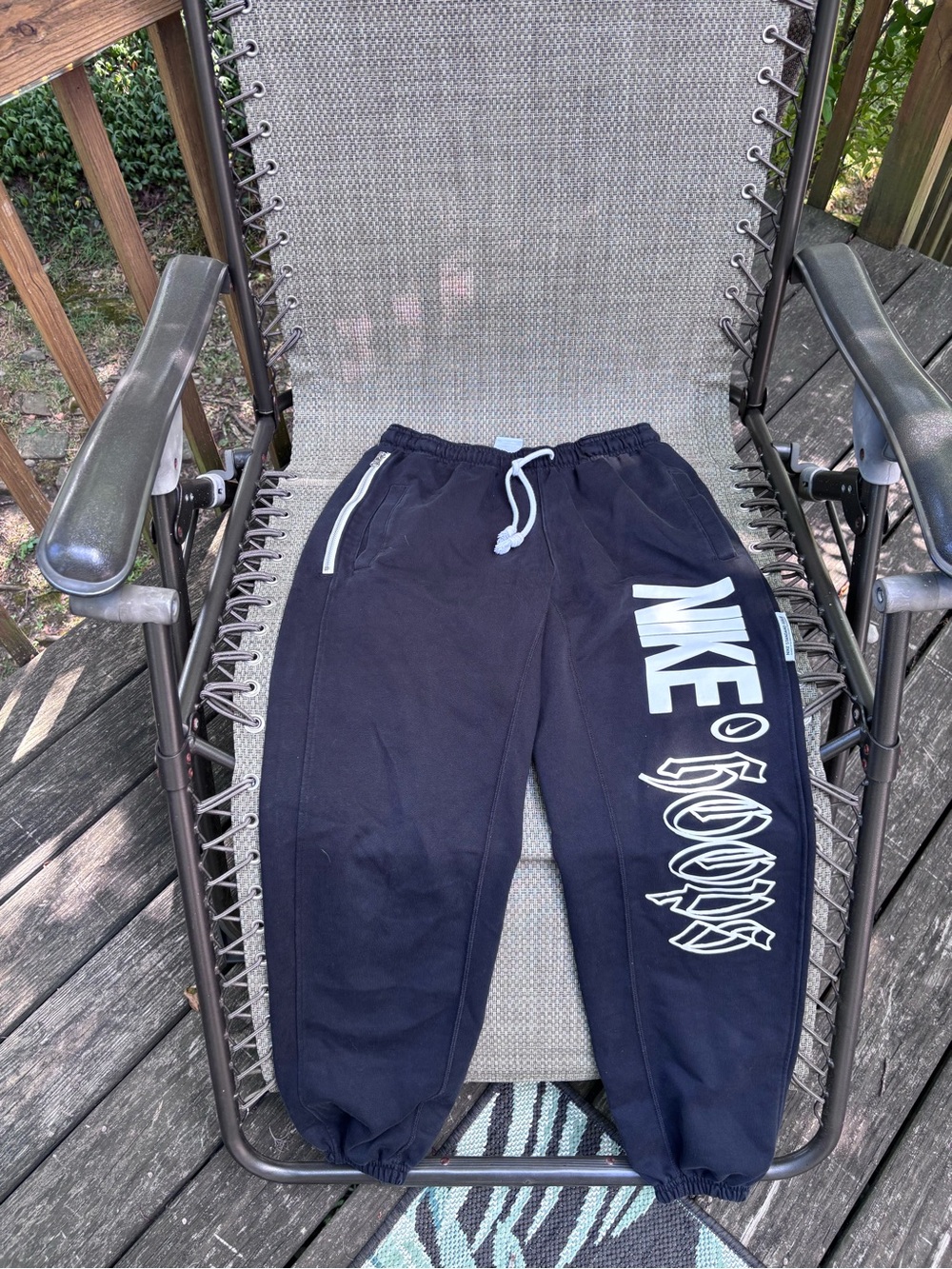 Nike Black Sweat Joggers with White Side Graphics